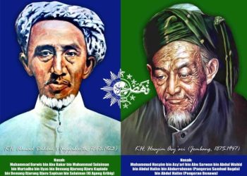 Foto KH Ahmad Dahlan dan KH Hasyim Asy'ari