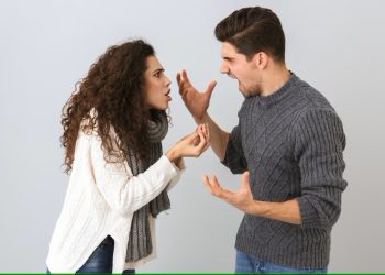 A married couple fighting, beacuse of Takhbib