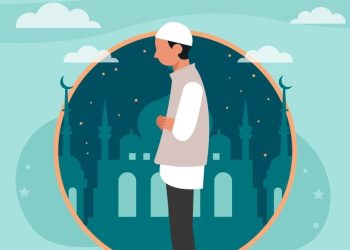 Illustration of answering salam during prayer