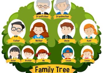 Illustration of a family tree, which one is a mahram