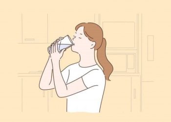 Ganbar ilustrasi minum dari cawan yang retak