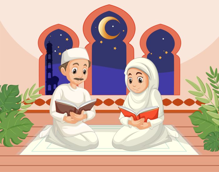 Ilustrasi mengaji yang seru dan memiliki banyak manfaat
