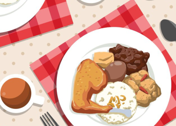 Ilustrasi pola makan sehat sesuai anjuran Rasulullah