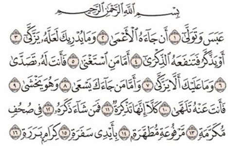 Gambar Surat ‘Abasa dalam Al Quran (freepik.com - almuhtada.org)