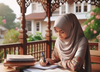 Ilustrasi Muslimah cerdas yang cantik berwibawa (pinterest.com - almuhtada.org)