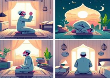 ilustrasi hamba yang sedang meminta pertolongan allah (Bing Creator Image - almuhtada.org)