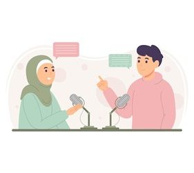 ilustrasi 2 orang yang sedang berbicara (freepik.com - almuhtada.org)